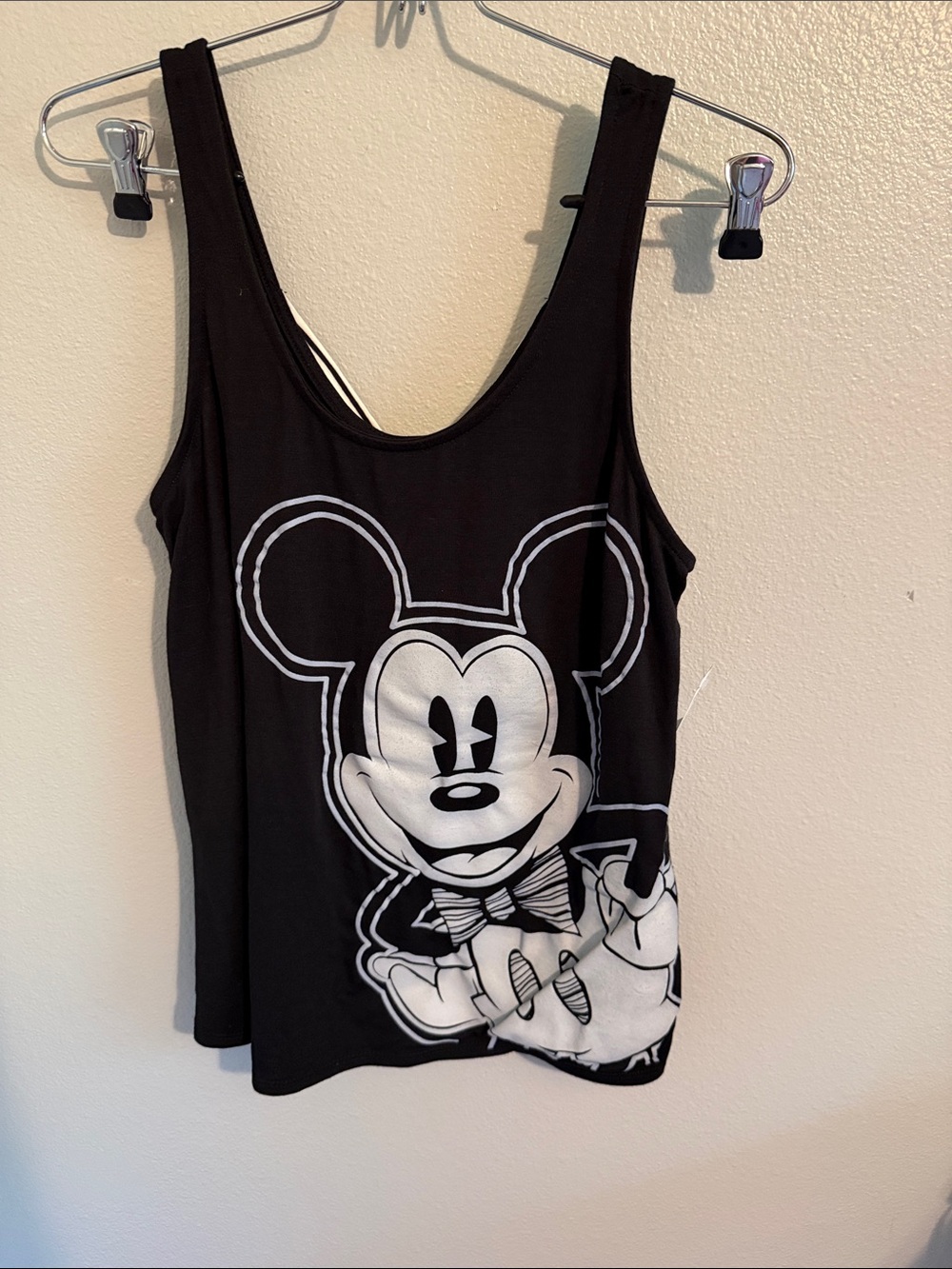 Disney Black and White Mickey Mouse Graphic Tank Top